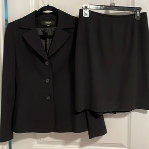 Womens Kasper two piece black suit. Skirt and blazer
